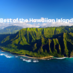 Lush green mountains by the ocean in Hawaii