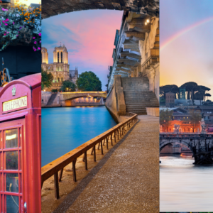 the streets of Budget-Friendly London, Paris & Rome