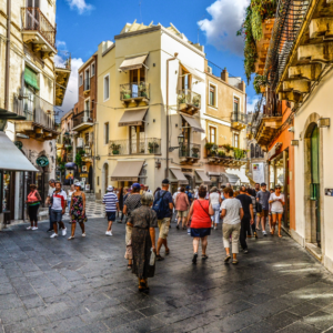 bustling streets of Taormina Riviera The Sicilian