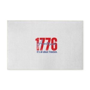 1776 America Washable Rug — "It's all about freedom." Patriotic Doormat