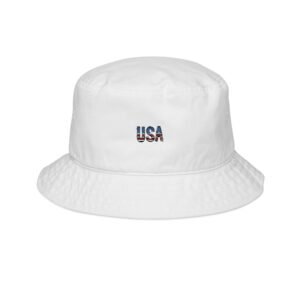 USA Embroidered Bucket Hat — Patriotic American Flag Design