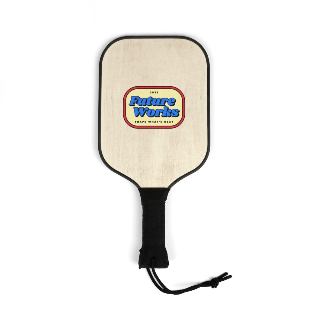 Pickleball Paddles Set — 'Future Works' Retro Logo Kit with 2 Balls