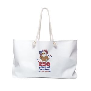 Patriotic Weekender Bag - "250 Years of Freedom" Flag Travel Tote