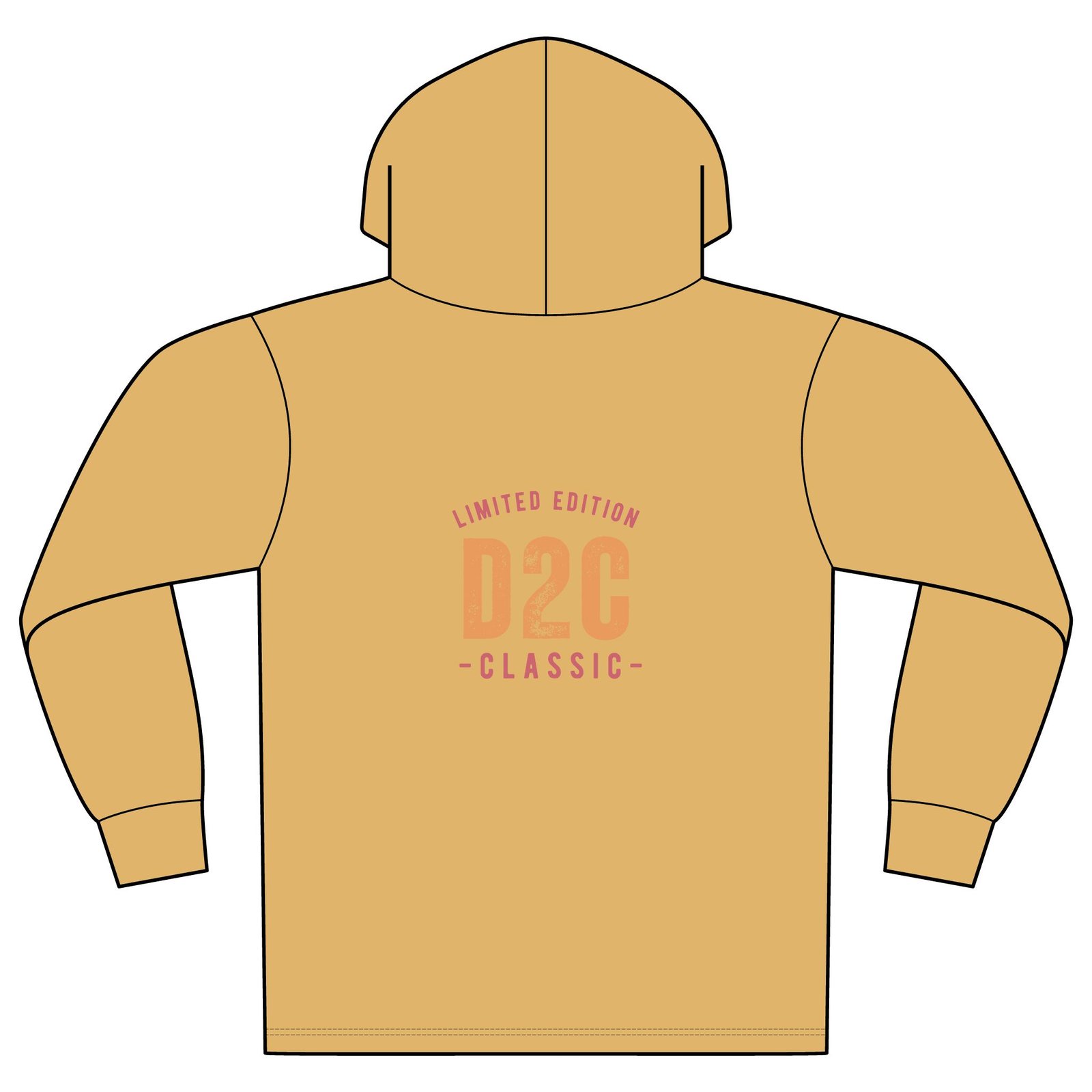 Mineral-Dye Organic Cotton Hoodie Tee — 'D2C Classic' Chest & Back Print - Image 8